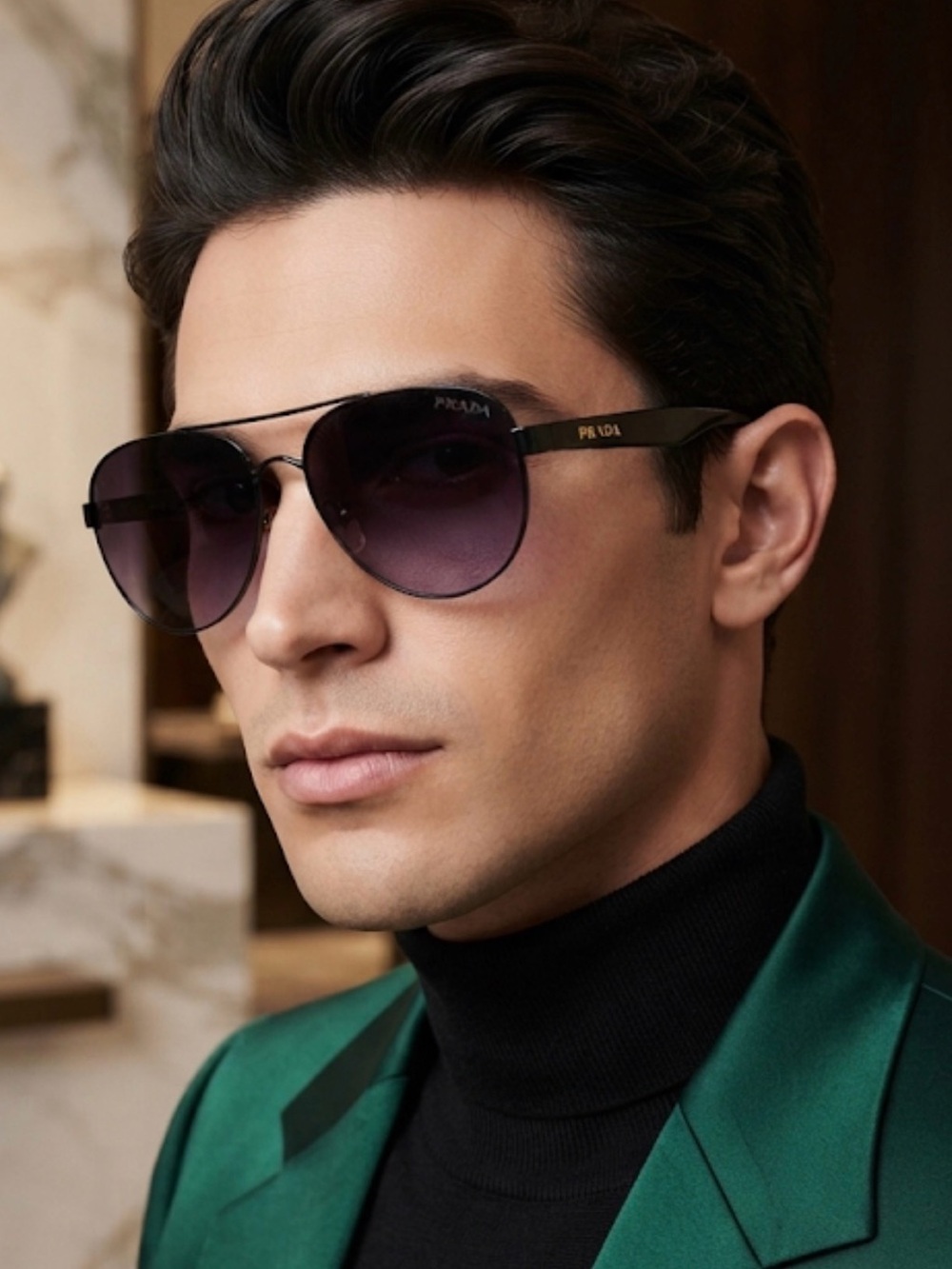 Prada Italy Aviator Sunglasses